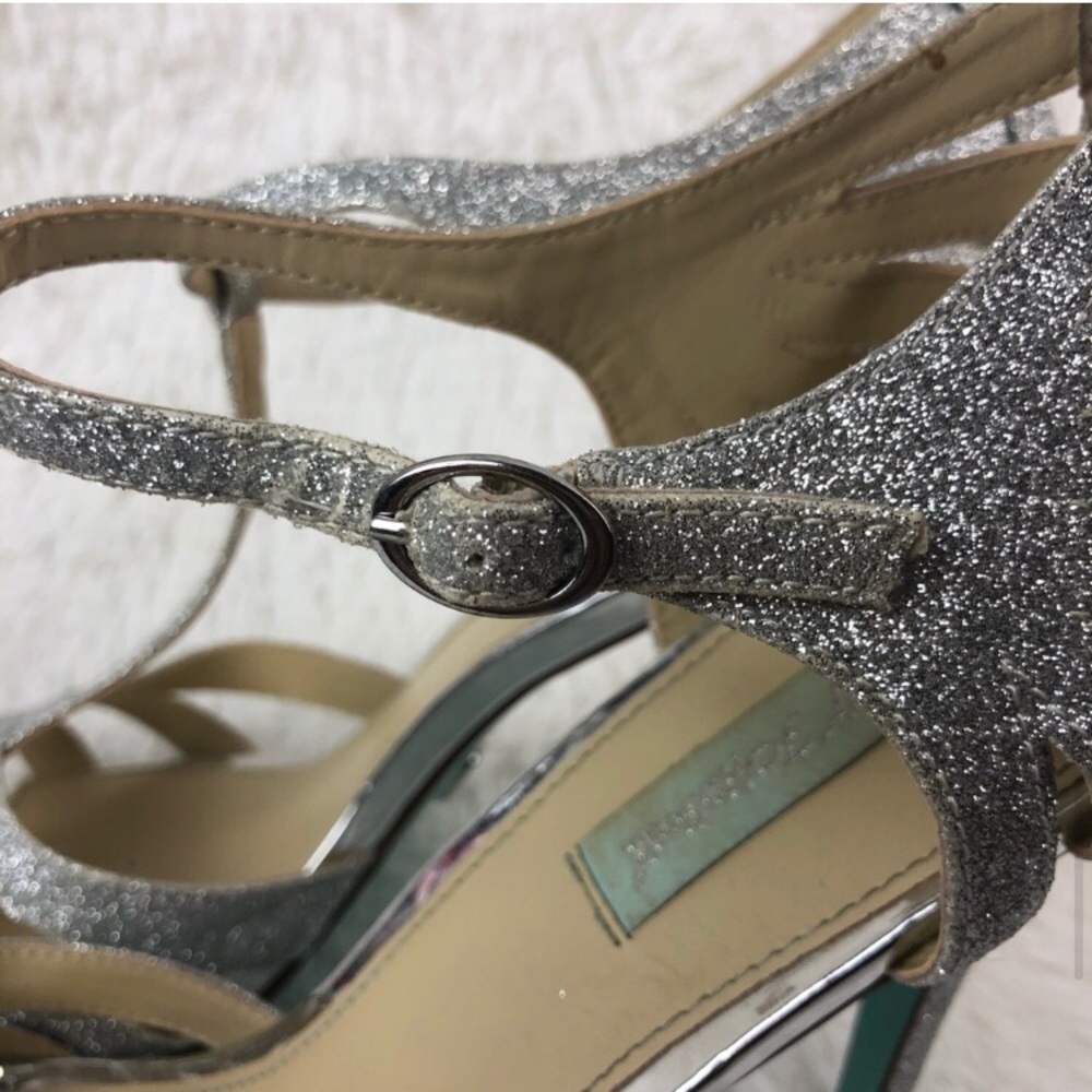 BETSEY JOHNSON Blue Silver SB-Tee Dress Sandals - Picture 9 of 13